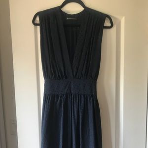 balenciaga silk dark blue dress